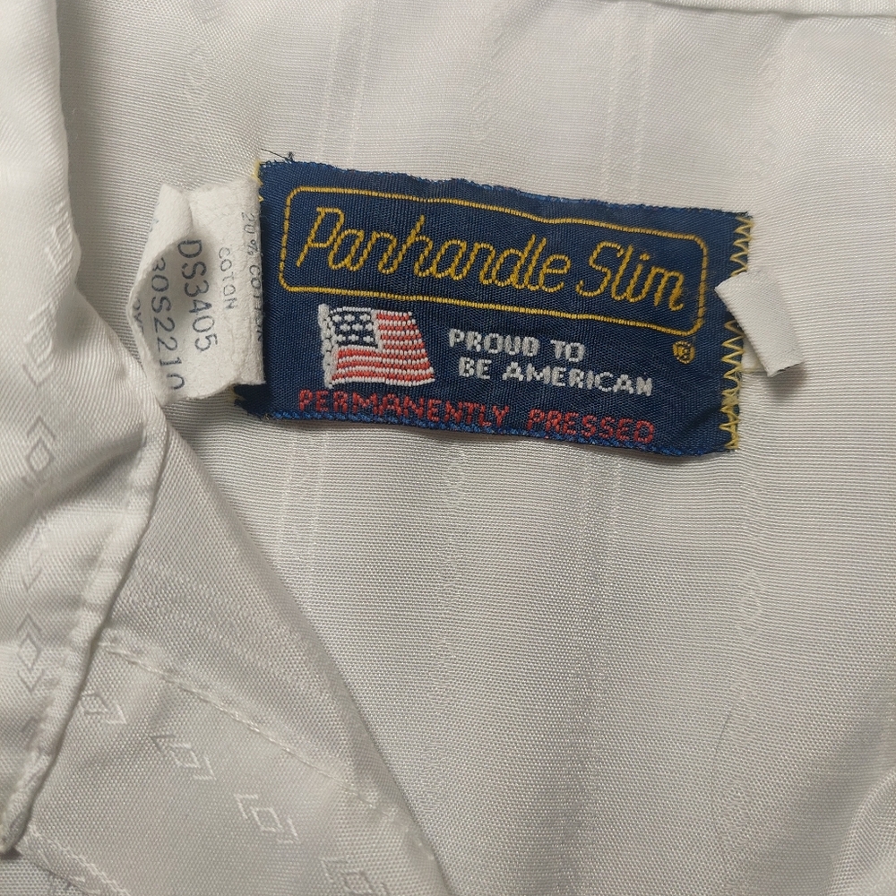 Panhandle Slim White Casual Button Down Shirt Vintage 70s Western Pearl Snap XL - Picture 4 of 7